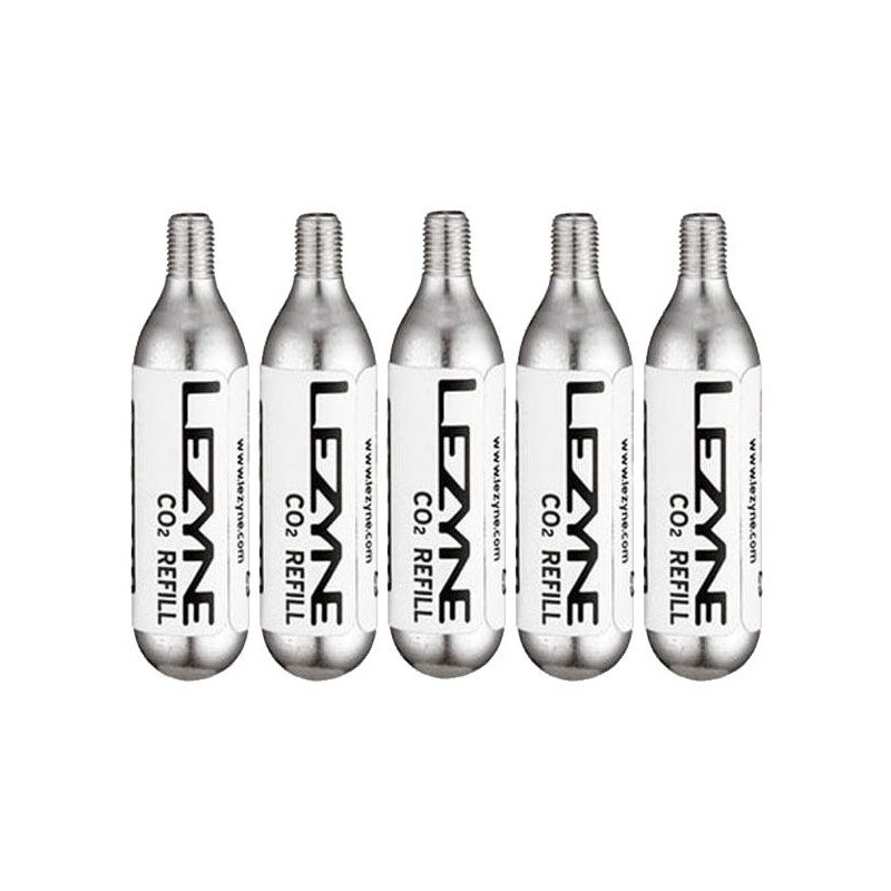 LEZYNE 16G CO2 - 5 PACK SILVER