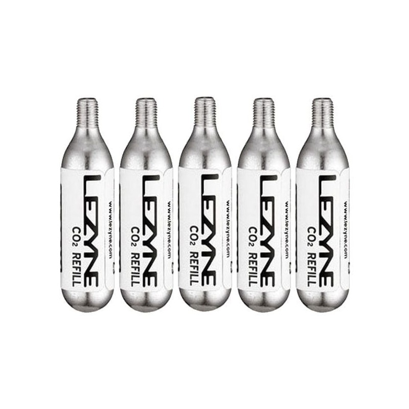 LEZYNE 25G CO2 - 5 PACK SILVER