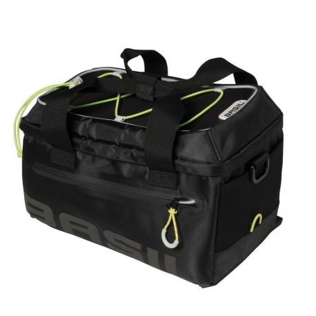 Sac porte-bagages Basil Miles noir citron vert, étanche, 7 litres