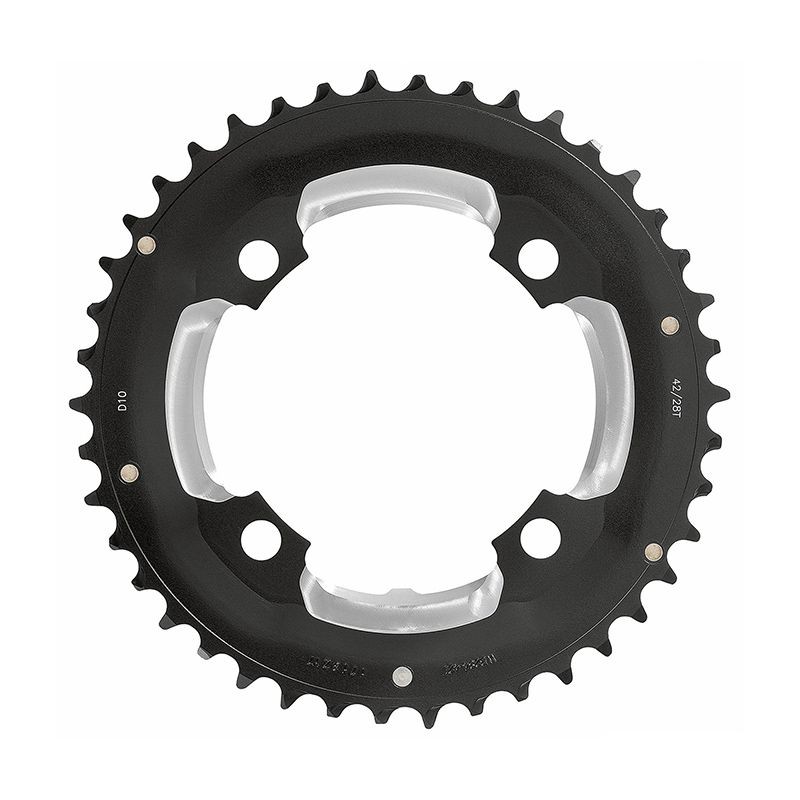 PLAQUE FSA POUR VÉLO ÉLECTRIQUE 4 TROUS 104 BCD 38D 2x ALU.NEG