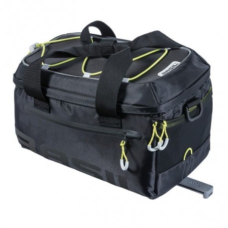 Sac porte-bagages Basil Miles MIK noir lime, étanche, 7 litres.