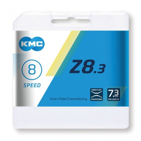 Chaîne KMC KMC Z8 argent/gris 1/2" x 3/32", 114 maillons, 7.3mm, 8-v.