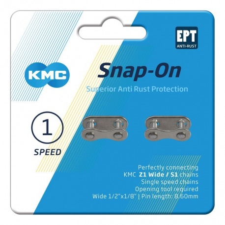 Snap-On KMC Wide EPT Chain Fermoir 2 pcs, 1/2" x 1/8", 8.6mm, Argent