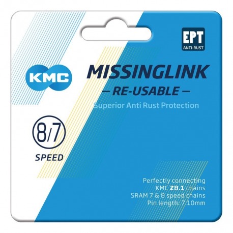 Missinglink KMC 7/8R EPT 2 unités, pour chaînes de 7,1 mm, argent