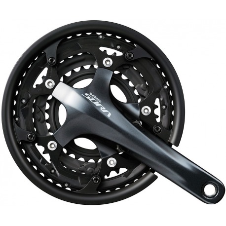 Pédalier Shimano Sora 30/39/50 d. 170 mm FC-R3030 2 pièces avec arbre fixe avec protection.