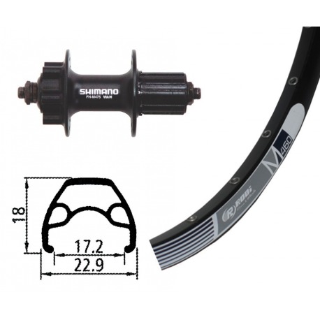 Rueda Trasera 26x1.9 Alivio Disc 6 a QR 32a(8-10v) Rodi M 460 disco negro .radio Niro(ne.)