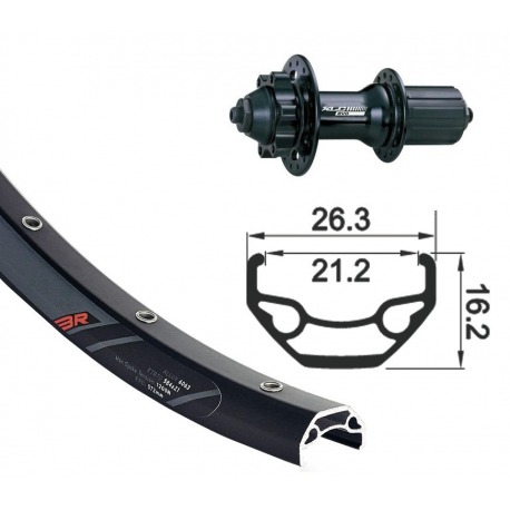 RT 26x1.9 XLC 6 trous QR 32L Rodi Black Rock DISK ne. Rayons Niro(ne)