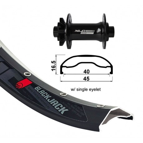 RD 27.5" XLC 6-agujeros neg.TA 15  110mm Rodi Ready 40 DISK radios-Niro(ne.)32 a.