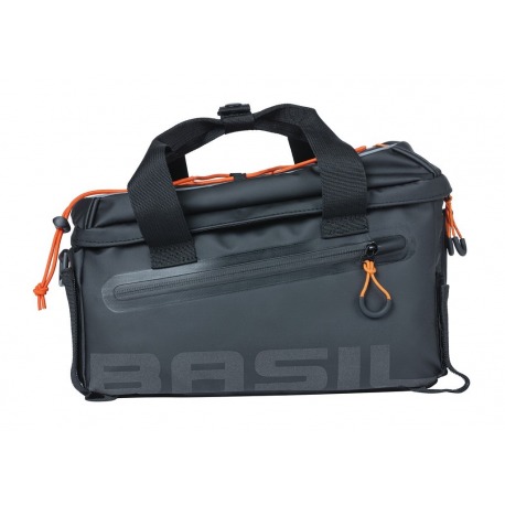 Porte-bagages Basil Miles arpaulin noir/orange, 32x20x20,5cm