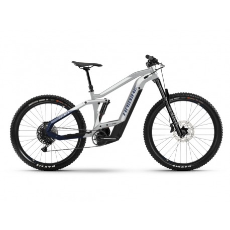 Vélo électrique double suspension Haibike AllMtn 3 i625Wh 12-G SX Eagle blanc/bleu scintillant 2021