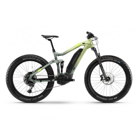Vélo électrique Fatbike double suspension Haibike FullFatSix 500Wh 12-G GX Eagle canari/bambou mat 2021
