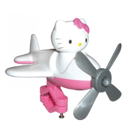 Avion Hello Kitty pour guidon blanc/fuchsia avec motifs