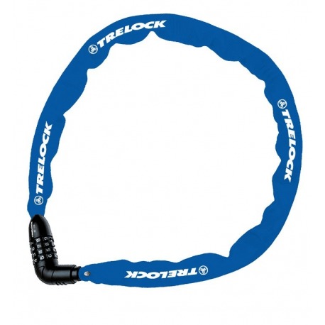 chaîne antirr Trelock combi 110cm, Ø 4mm BC 115/110/4, bleu, sans support