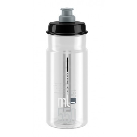 Bidon Elite Jet 550ml, transparent/gris