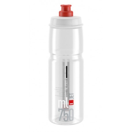 Bidón Elite Jet 750ml, transparente/rojo