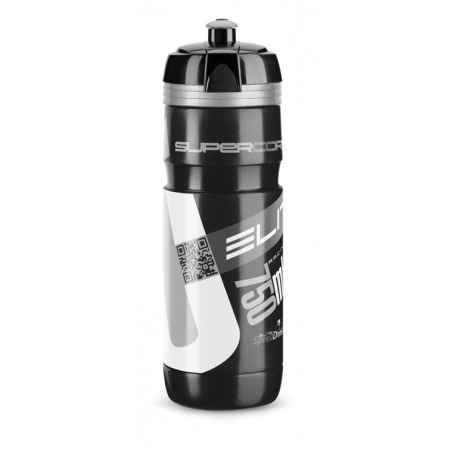 Bouteille d'eau Elite Super Corsa 750 ml, noir, logo argenté