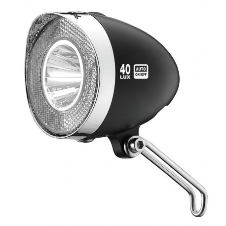 XLC Faro LED Retro a dinamo Reflector 40Lux interr.,luz pos. Senso