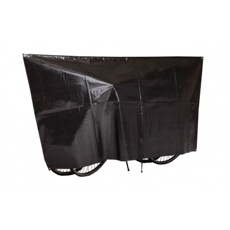Housse de protection Duo VK pour 2 vélos 130 x 250 cm, noire, avec œillets