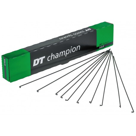 Rayons DT Swiss Champion M 2x264mm boîte 100 un., nego, Niro, sans mamelon