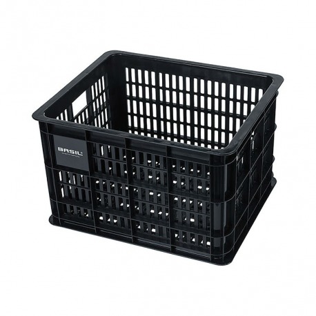 Boîte de transport Basil Crate M 34x40x25cm, noir, plastique, 33 litres