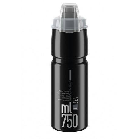 Bidón Elite Jet Plus 750ml, negro/gris
