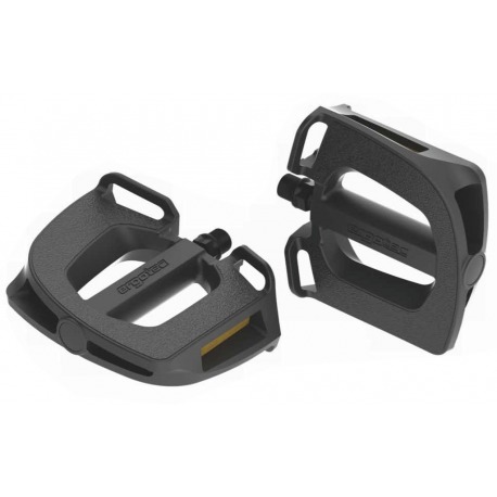 Pédale Ergotec EP-2 en plastique noir, 9/16", avec réflecteurs