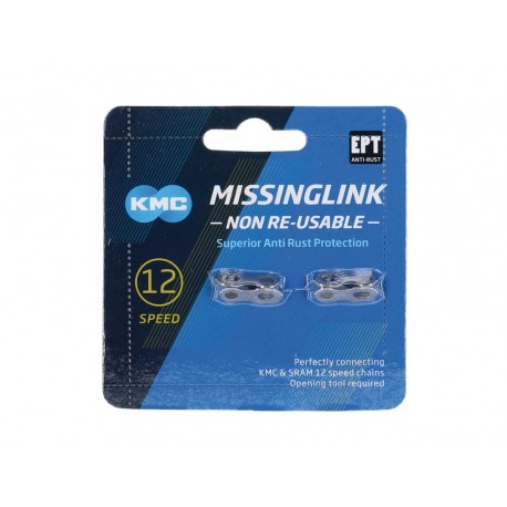 Missinglink KMC 12NR EPR argent 2 pcs. pour chaînes de 5,65 mm, argent, 12 v.