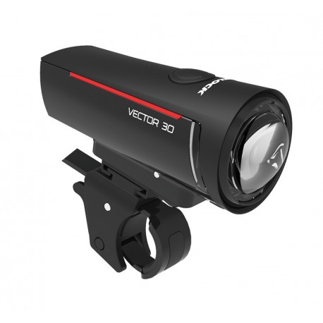 Trelock I-go Vector 30 LS 300 Lampe LED à batterie, noire, avec support ZL300, 30 Lux