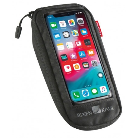 Phone Bag Comfort S KLICKfix avec adaptateur transparent/noir, avec raccord pivotant
