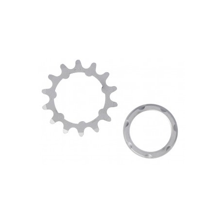 Pignon XLC Single Speed 1/8", 15 o., avec support chromé mat