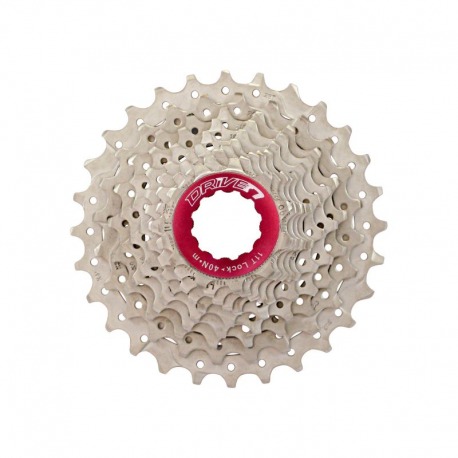 CASSETTE SUNRACE ALUMINIUM ROUGE METAL 10V.(11-28)