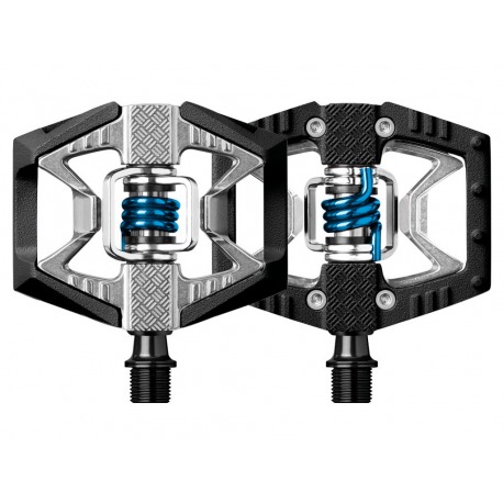PÉDALES À RESSORT CRANK BROTHERS DOUBLE SHOT 2 NOIR ET ARGENT / BLEU