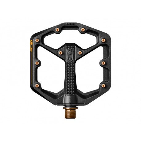pédales CRANK BROTHERS STAMP 11 SMALL BLACK & GOLD (KIT DE BROCHES SUPPLÉMENTAIRES INCLUS)
