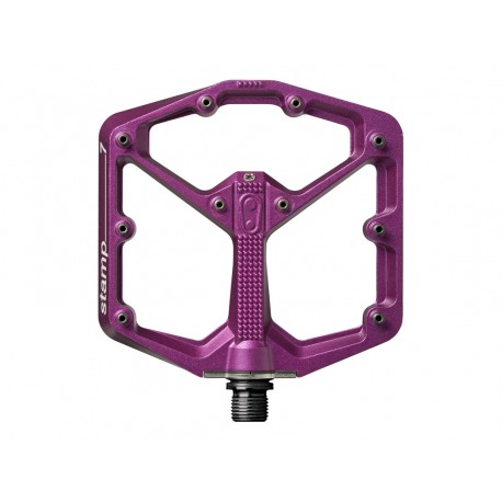 pédales CRANK BROTHERS STAMP 7 LARGE/ CORPS VIOLET (KIT DE BROCHES SUPPLÉMENTAIRES INCLUS)