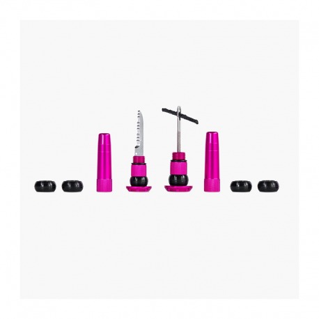 KIT MÈCHES MUC-OFF REP.TUBELESS POUR GUIDON ROSE
