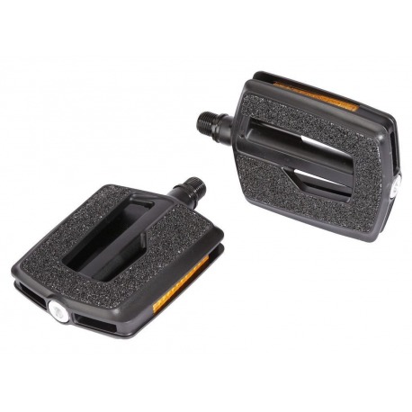 Pédale Ergotec 831 en plastique noir, 9/16", avec réflecteurs