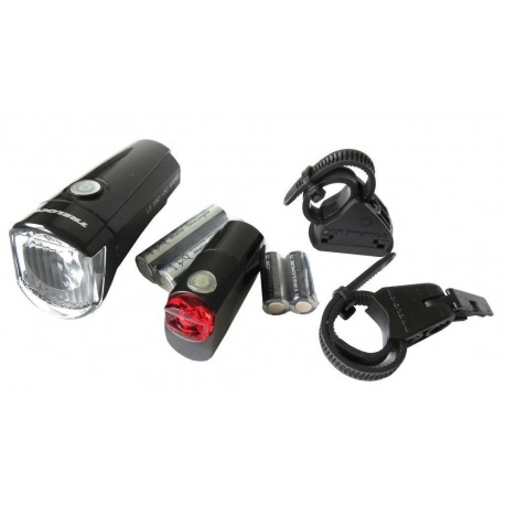 Kit d'éclairage LED à piles Trelock I-Go Sport LS 350/LS 710 combi noir avec piles