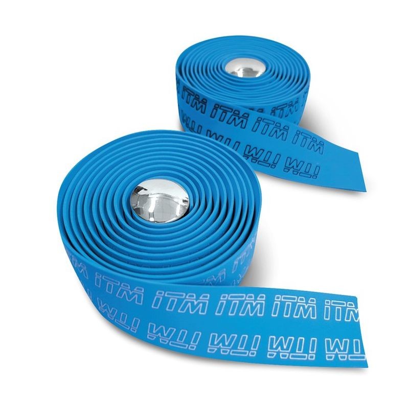 Ruban de guidon ITM EVA Tape 3D bleu, logo ITM en noir