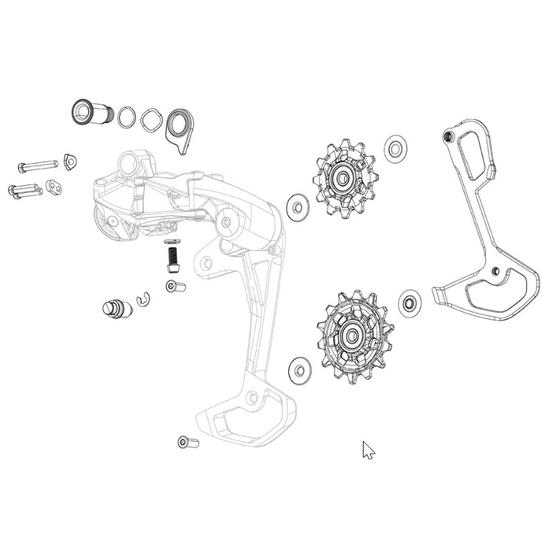 KIT VIS DERAILLEUR SRAM X0 T-TYPE EAGLE AXS