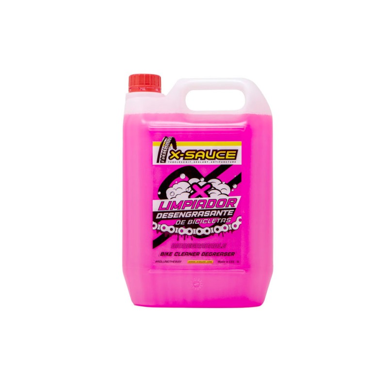 NETTOYANT DÉGRAISSANT POUR VÉLOS X-SAUCE BOUTEILLE DE 5 LITRES (ROSE)