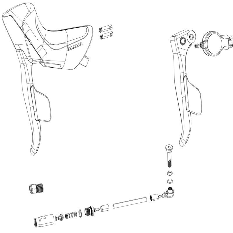 SRM REC DOUBLE COMMANDE APEX ETAP AXS DISQUE GAUCHE + FLEXIBLE (SANS COLLIER)*