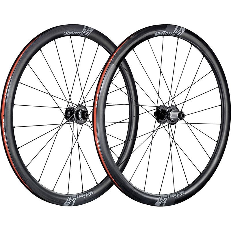 JEU DE ROUES À DISQUE VISION TC40 CENTERLOCK TUBELESS READY SHIMANO HG11 CARBONE