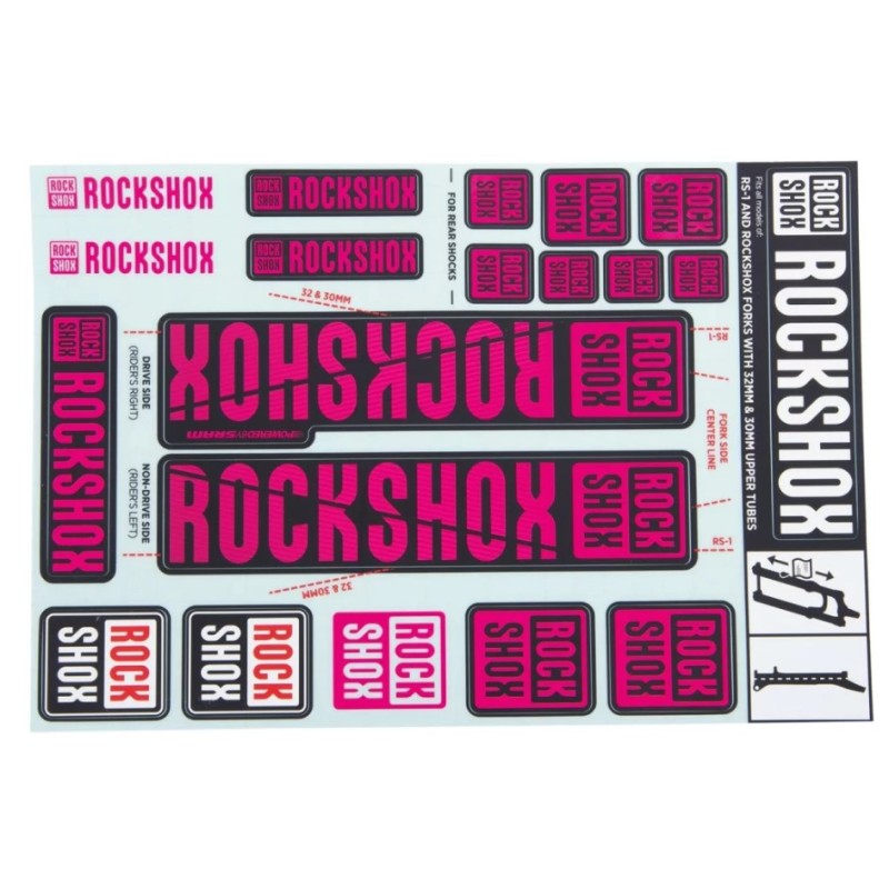 RockShox KIT ADHESIVOS BARRA 30/32/RockShox 1 2018 MAGENTA