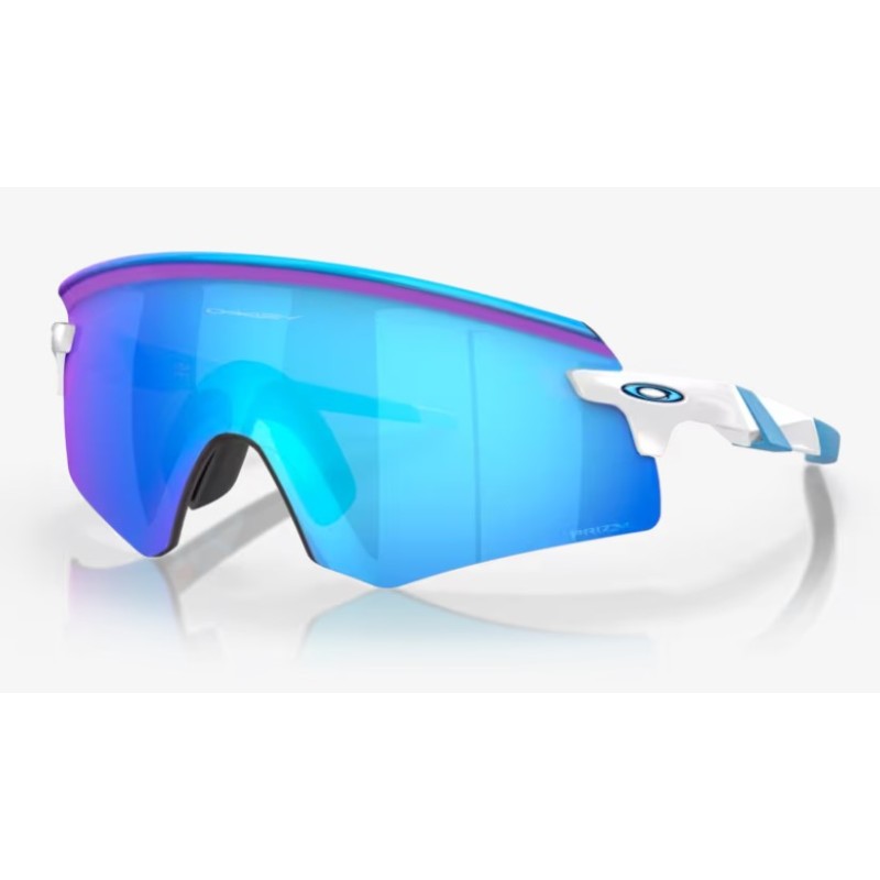 Lunettes OAKLEY Encoder blanc brillant verres Prizm Saphir