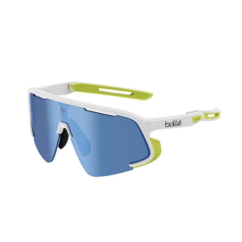 LUNETTES BOLLE WINDCHASER BLANC MAT JAUNE FLUO VOLT+ VERRES OFFSHORE POLARISÉES