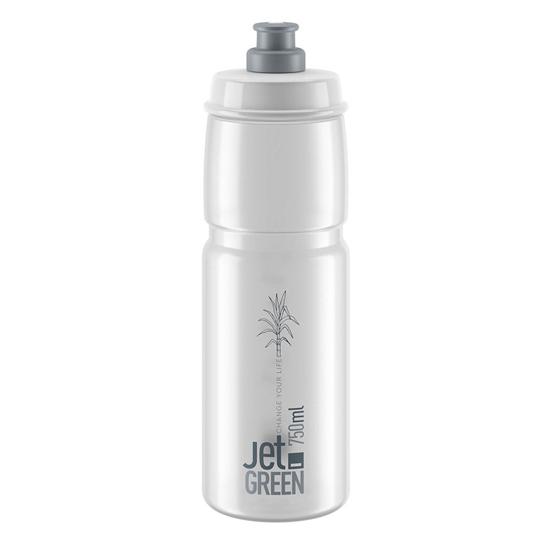 BOUTEILLE TRANSPARENTE VERT JET ELITE/LOGO GRIS 750