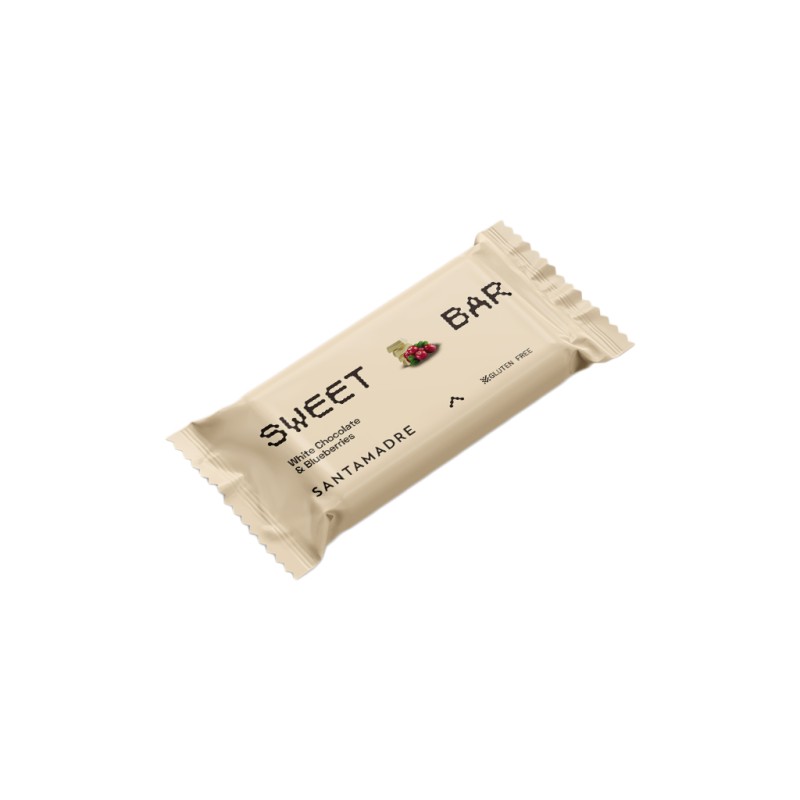 BARRE ÉNERGÉTIQUE SANS GLUTEN SANTA MADRE CHOCOLAT BLANC ET BLEUETS