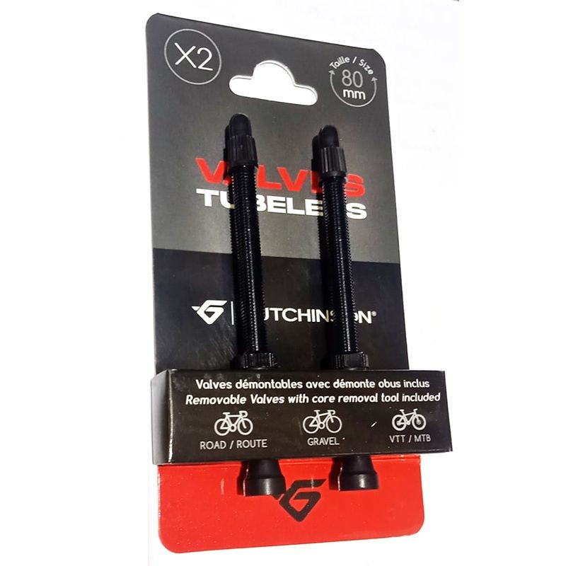 VALVES TUBELESS JG.HUTCHINSON 80mm ALUMINIUM NOIR