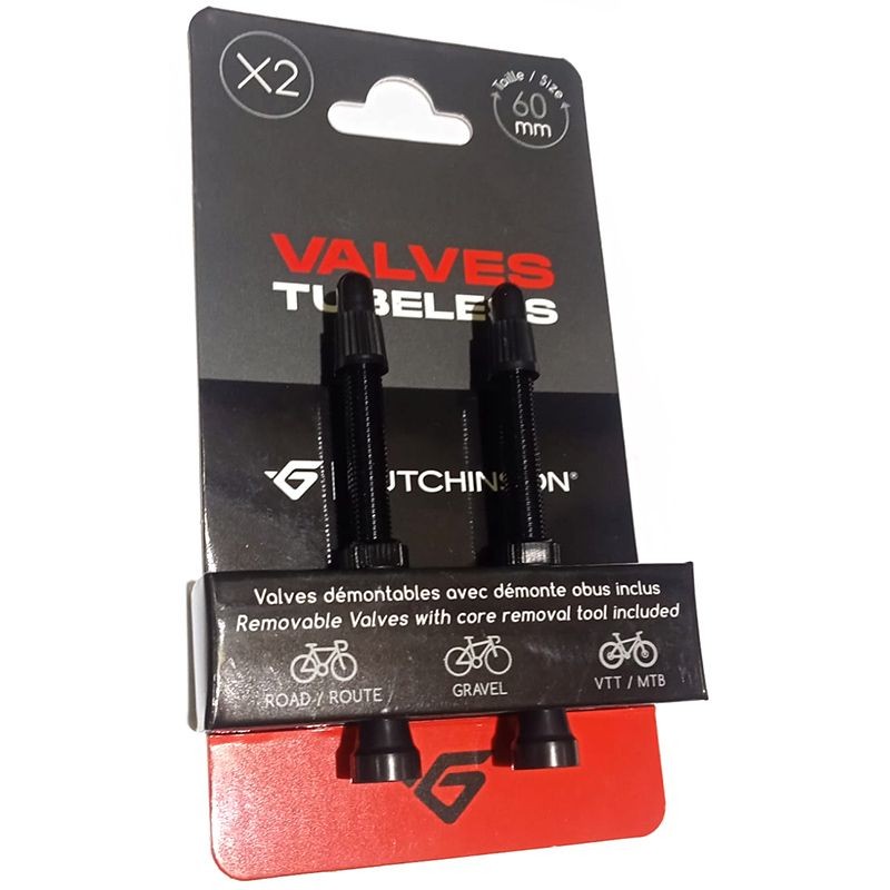 VALVES TUBELESS JG.HUTCHINSON 60mm ALUMINIUM NOIR